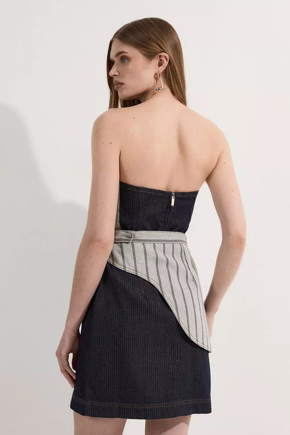【KAREN MILLEN】ストレッチ ティップタブ フルスカート ミディ Compact Stretch Tab Detail Full Skirted Midi Dress | Karen